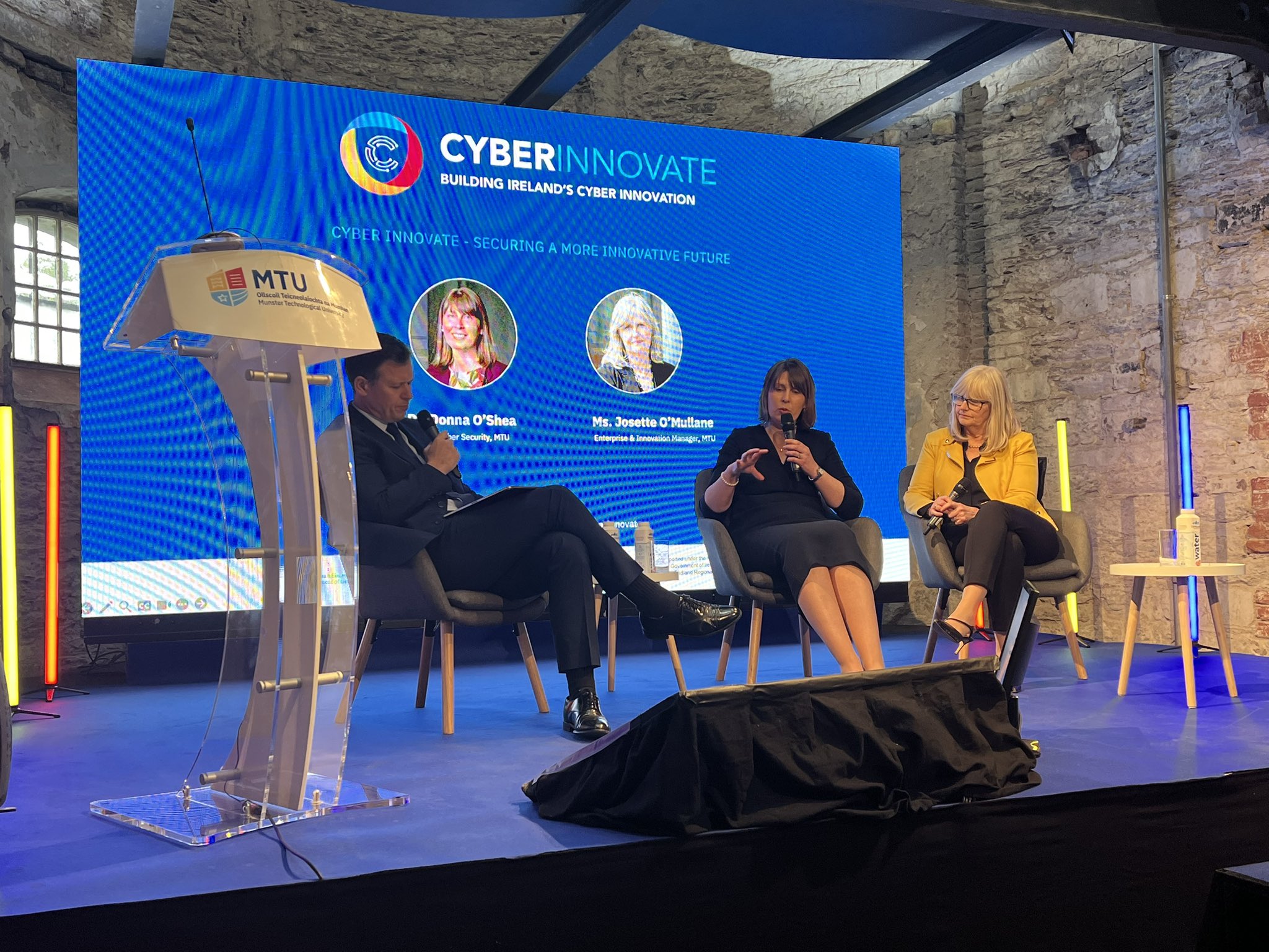 Donna, Josette and Anton giving a Pannal talk for cyber security