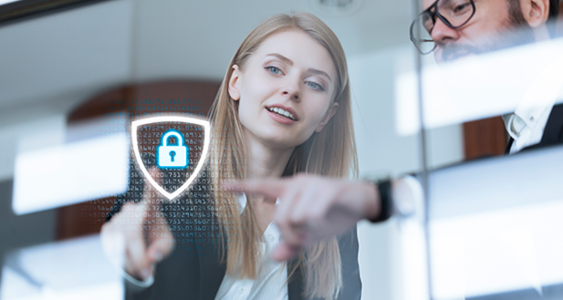 person holding up phone with lock on it cyber security course