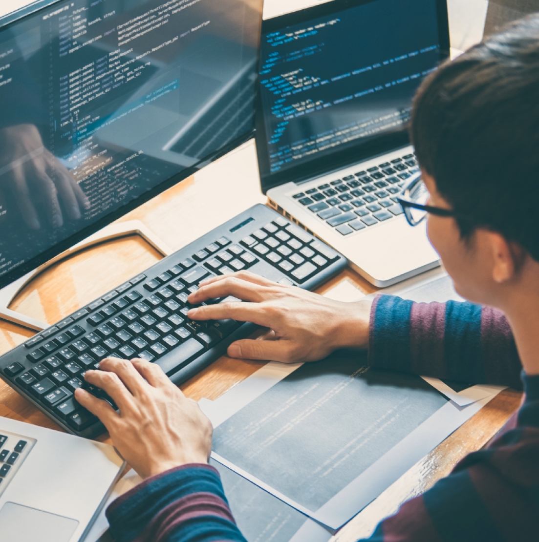 Man working on computer